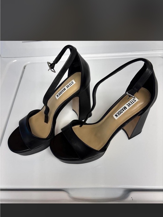 Steve Madden Shoes - Steve Madden Black Platform Block Heels with Ankle Strap
